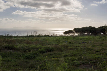 Fototapeta na wymiar Naples southern coastal area with Procida Island in the background. Italy.