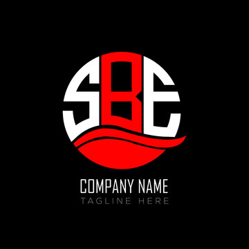 SBE logo monogram isolated on circle element design template, SBE letter logo design on black background. SBE creative initials letter logo concept. 