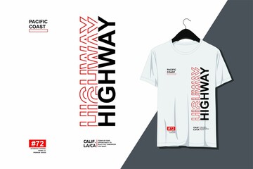 Highway, typography graphics t-shirt printing, vector
