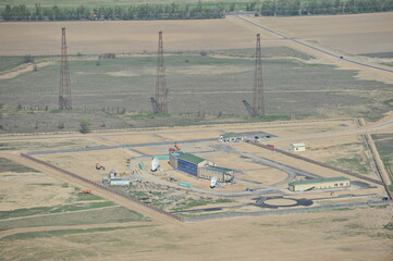 Almaty / Kazakhstan - 04.19.2012 : Part of the territory of a military base. The view from the helicopter.