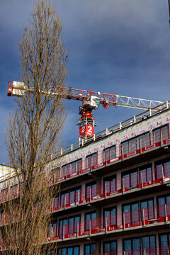 site with crane, site in the city, Ulven, Oslo, Norway