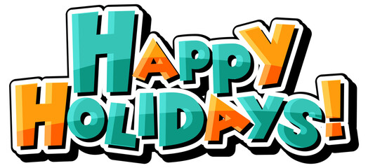 Happy holiday text icon on white background