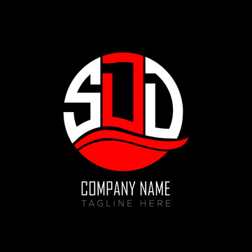 SDD letter logo design on white background. SDD creative circle