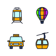 Transport, heavy duty machines set icon symbol template for graphic and web design collection logo vector illustration
