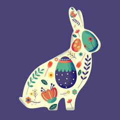 easter bunny eggs religious light church holiday illustration for postcards interior design packages packaging