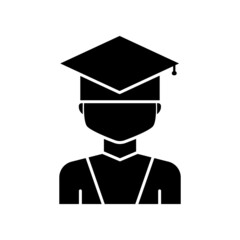 Student icon. glyph style. silhouette. Suitable for education symbol. simple design editable. Design template vector
