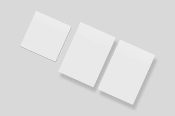 Blank paper for mockup. 3D Render.	