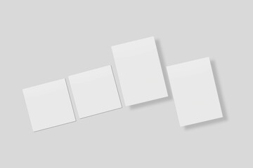 Blank paper for mockup. 3D Render.	