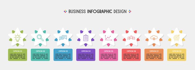 Business infographic with colourful icons. Vector