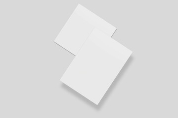 Blank paper for mockup. 3D Render.	