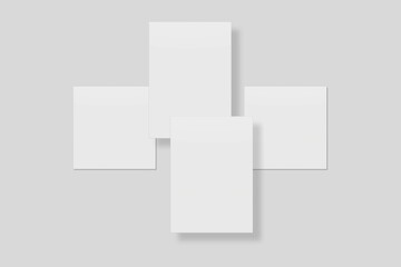 Blank paper for mockup. 3D Render.	