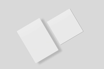 Blank paper for mockup. 3D Render.	
