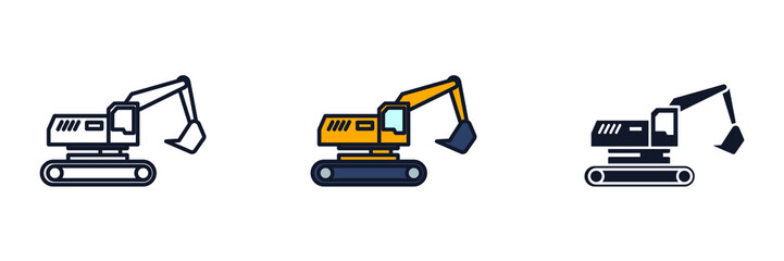 bulldozer icon symbol template for graphic and web design collection logo vector illustration