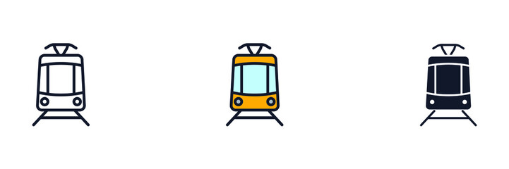 tram icon symbol template for graphic and web design collection logo vector illustration - obrazy, fototapety, plakaty