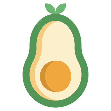 green avocado fruit cut open clip art preview