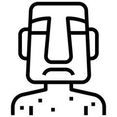 MOAI line icon,linear,outline,graphic,illustration