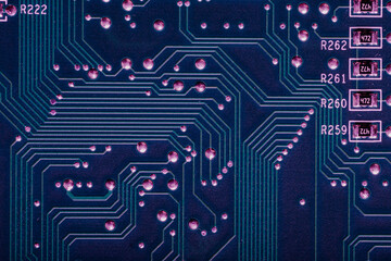 Printed circuit board  with power and ground traces, tin soldered