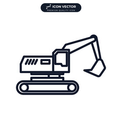 Fototapeta na wymiar bulldozer icon symbol template for graphic and web design collection logo vector illustration