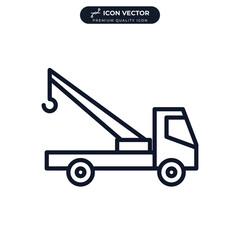 truck crane icon symbol template for graphic and web design collection logo vector illustration