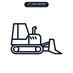 bulldozer icon symbol template for graphic and web design collection logo vector illustration