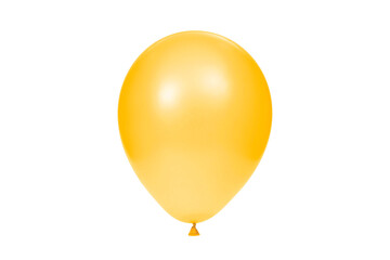 Orange balloon isolated on white background. Template for postcard, banner, poster, web design. Festive decoration for celebrations and birthday. High resolution photo.