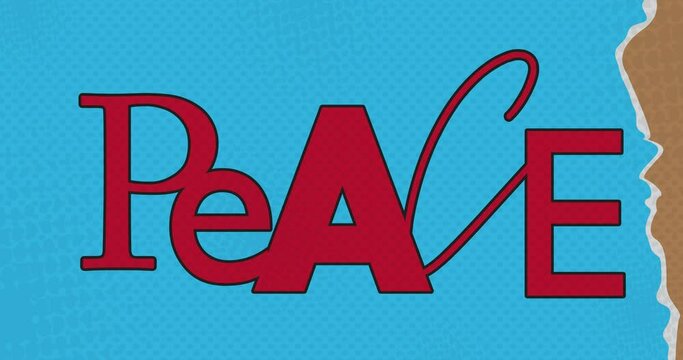 Random Macro Letters Stop Motion Animation With Peace Text on the End. Multiple Images Rapid Multi Colored VJ Loop Sequence.
