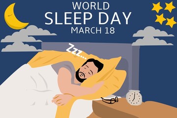 Vector graphic of world Sleep day for world Sleep day celebration. flat design. flyer design. flat illustration. March 18.