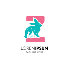 Letter Z Initial Rabbit Logo Design Vector Icon Graphic Illustration Background Template