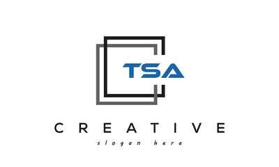 TSA creative square frame three letters logo