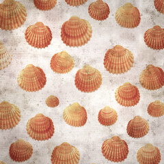 stylish textured old paper background with cockle shells