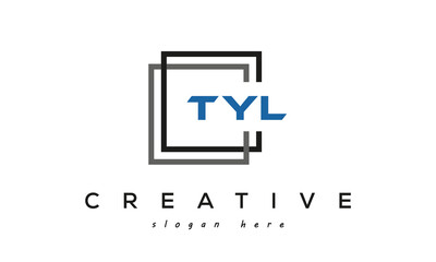 TYL creative square frame three letters logo