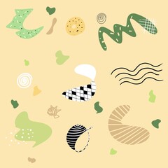 seamless pattern with surreal shapes.