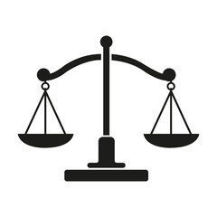 Scales. Scales of justice. Vector image.