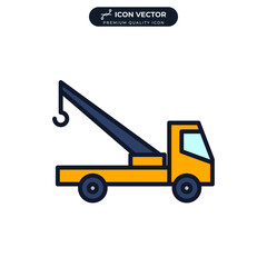 Fototapeta na wymiar truck crane icon symbol template for graphic and web design collection logo vector illustration