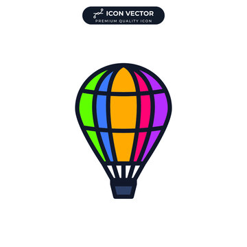 hot air balloon icon symbol template for graphic and web design collection logo vector illustration