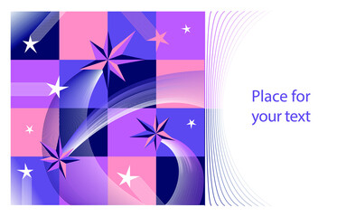 Purple pink space star pattern 