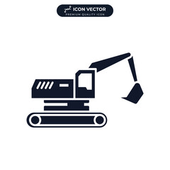 bulldozer icon symbol template for graphic and web design collection logo vector illustration