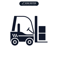 forklift icon symbol template for graphic and web design collection logo vector illustration