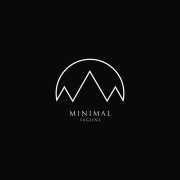 Minimal mountain line art logo icons.