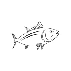 Tuna fish icon design template vector isolated illustration