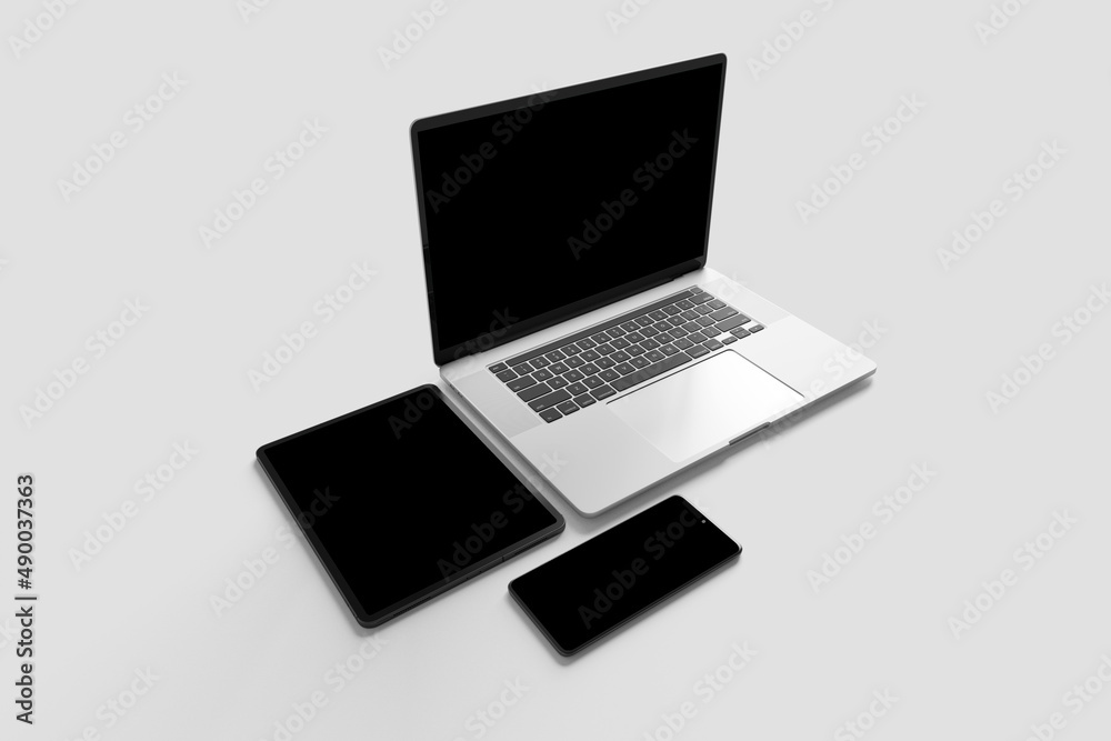 Poster screen device mock up - 3d rendering