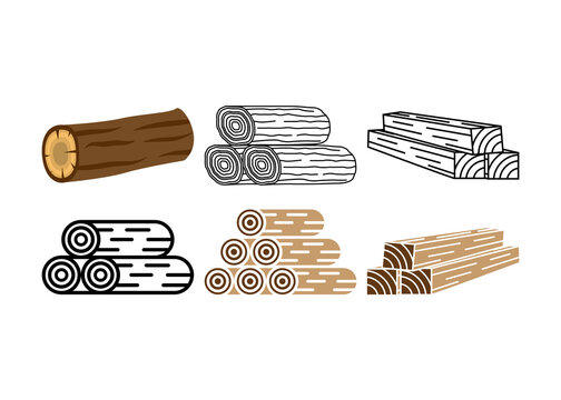 Wood log icon design template vector isolated illustration