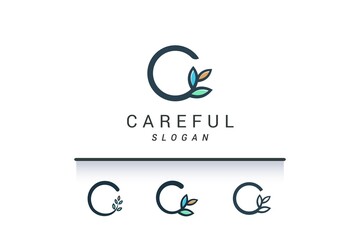 Obraz premium Letter C careful nature logo