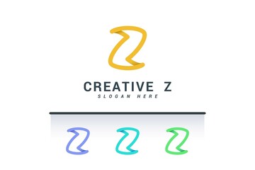 Letter Z creative line art logo