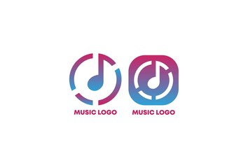 Music connecting the world logo logotype vector icon