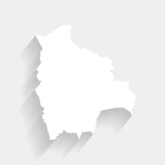 White Bolivia map on gray background, vector, illustration