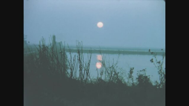 Italy 1970, Full moon over the river