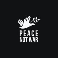"Peace Not War" vector illustration. Can be used on posters, flyers, signs, web banners etc.peace sign , Peace symbols , Peace Illustrations isolated on white background