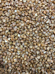 Grits close-up, texture of seeds and cereals