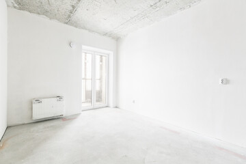 interior of the apartment without decoration in white colors